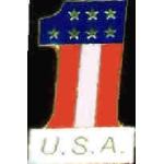 USA NUMBER 1 RED WHITE BLUE PIN